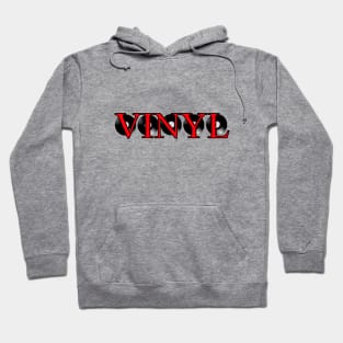 Retro Vintage Vinyl Record Red Typography Hoodie